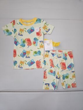 NWT Burt's Bees 2pc Short Sleeve Snug Fit Pajama Set - Juice Box - Green - 5T